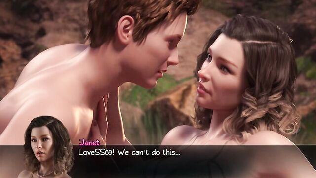 Рисованная мамка с красивыми сиськами щупает хуй сына