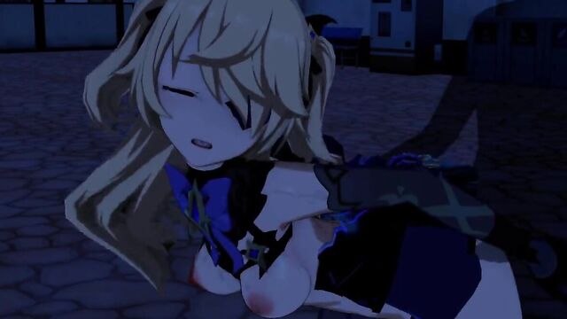 Злодей щупает молодую красотку и засаживает между ног