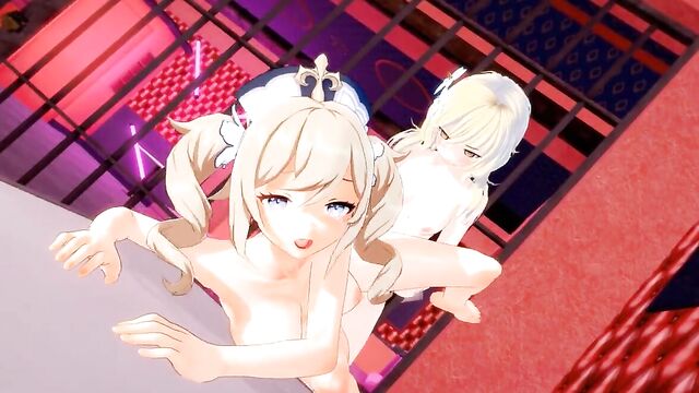 Горячая телочка с хуем ебет подружку