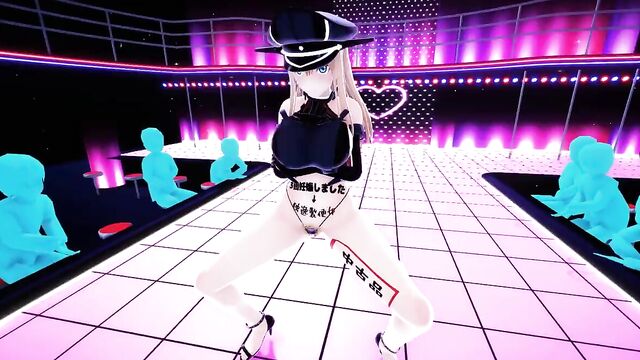 Заводная шлюха в униформе трахается на сцене с клиентом