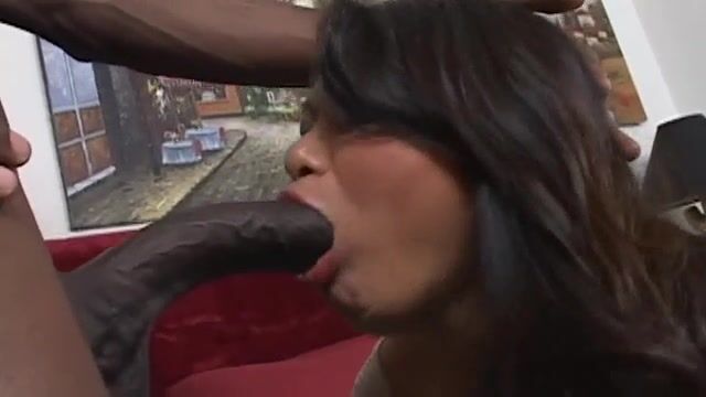 Романтичная азиатка впервые в жизни отсасывает негру